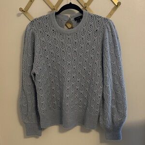 JCrew balloon sleeve sweater dusty blue large